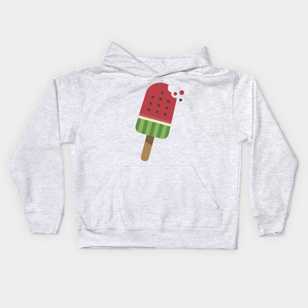 Watermelon Ice Pop Kids Hoodie by Dellan